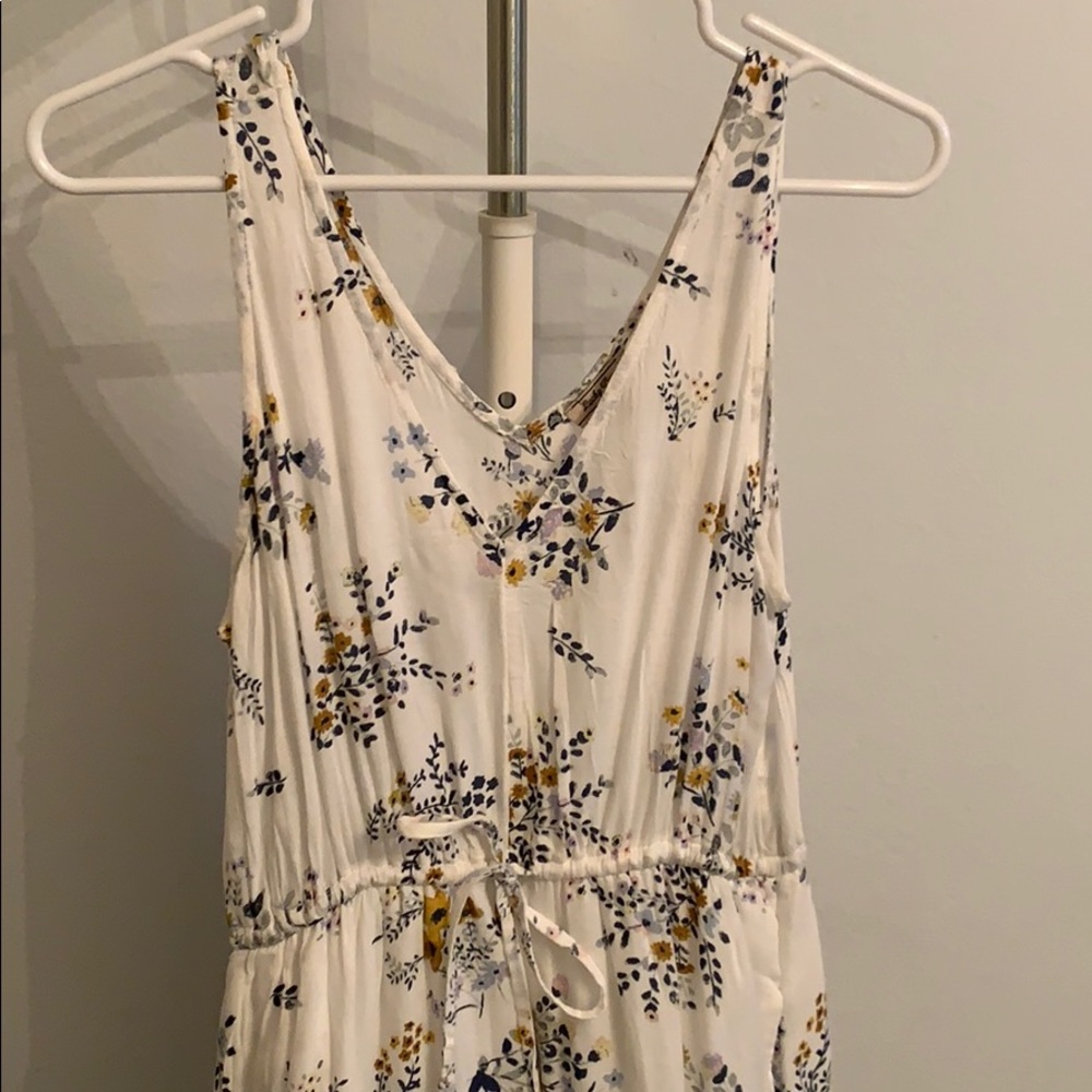 White floral maxi summer dress- S